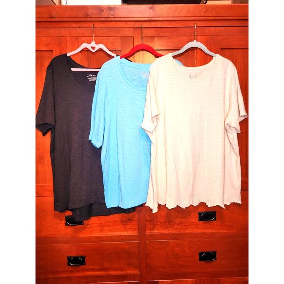 Chico's Tops - 3 Pack of T-Shirts by Chico's & D&Co. Black, Blue, and Off-White Womens Size 2XL
